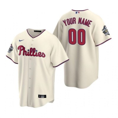 Philadelphia Phillies Active Player Custom Cream 2022 World Series Cool Base Stitched Men's Nike MLB Jersey